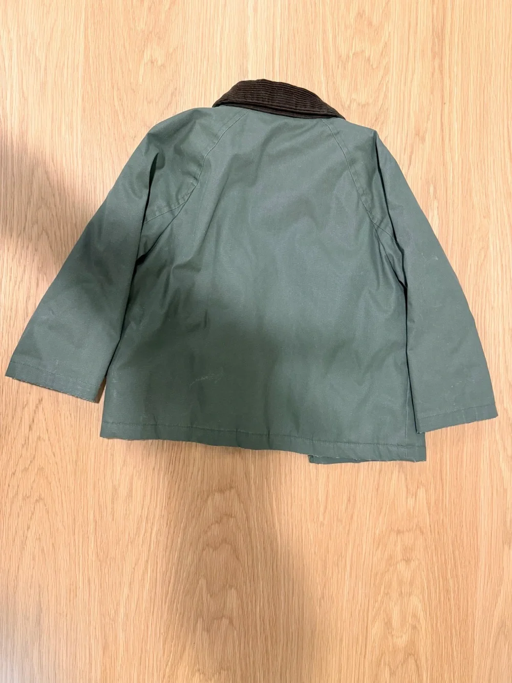 ZARA Kids Olive Green Cotton Jacket with Brown Corduroy Collar